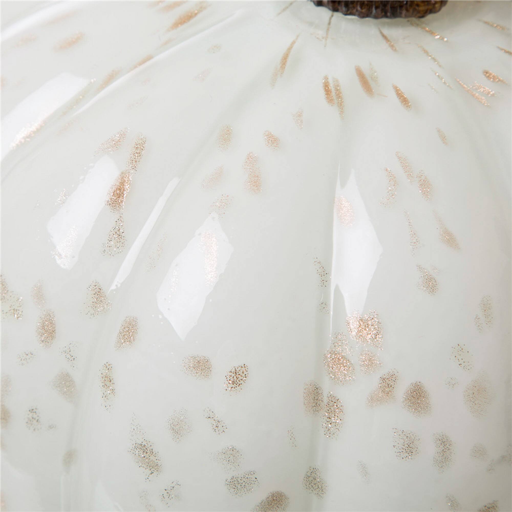 Glitzhome® Glass Pumpkin, Golden & White